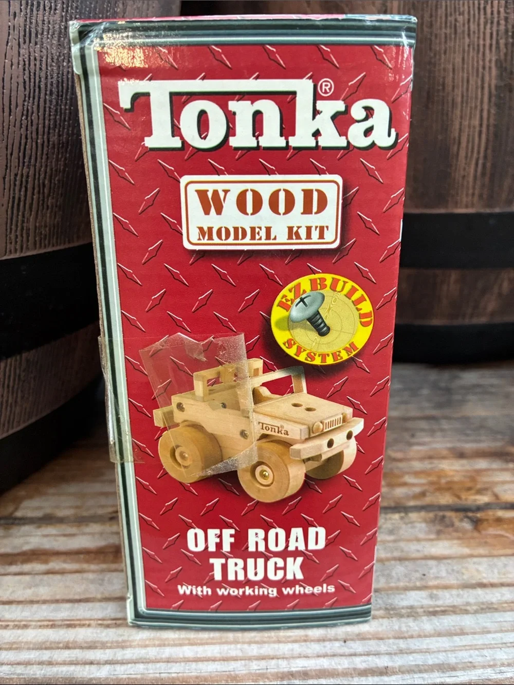 Tonka Natural Wood Off Road Truck Model Kit with Red Screwdriver